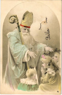 T2/T3 Mikulás Gyerekekkel / Saint Nicholas With Children. Litho (fl) - Zonder Classificatie