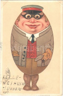 T2/T3 1911 Egg-shaped Man, Easter Greeting. Emb. Litho (EK) - Sin Clasificación