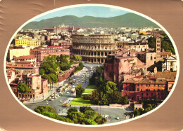 ROME, ARCHITECTURE, CARS, COLOSSEUM, PANORMA, ITALY - Tarjetas Panorámicas