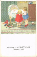 * T2/T3 1934 Kellemes Karácsonyi Ünnepeket! / Christmas Greeting Children Art Postcard. M.M. Nr. 878. S: Pauli Ebner (Rb - Zonder Classificatie