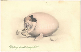 T2/T3 1925 Boldog Húsvéti Ünnepeket! / Easter Greeting Card With Egg. P.T.L. Art De Vienne No. 517. (EK) - Non Classés