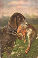 * T2/T3 Hunting, Hunter's Dog With Rabbit. K.V.B. Serie 9005. Artist Signed (EK) - Unclassified