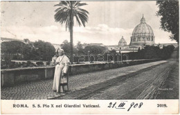 T2/T3 1908 Roma, S. S. Pio X Nei Giardini Vaticani / Pope Pius X In The Vatican Gardens (EK) - Ohne Zuordnung