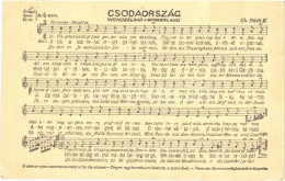 T2/T3 1937 Csodaország. Kiadja A Szerző Charles Páth Károly / Hungarian Music Sheet Motive Card (EB) - Unclassified