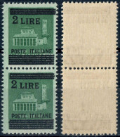 LUOGOTENENZA 1945 COPPIA MONUMENTI DISTRUTTI SOPR.L. 2 / C. 25 - NUOVI MNH ** SASSONE 525 - Ungebraucht