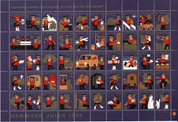 Denmark; Christmas Seals.  Full Sheet 1974; MNH(**). - Volledige & Onvolledige Vellen