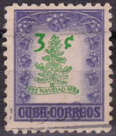 Cuba YT 382 Mi 357 Année 1952 (Used °) Arbre De Noël - Sapin - Cloche - Used Stamps