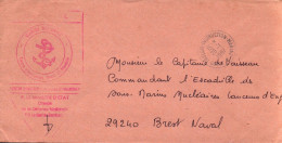 ENVELOPPE OFFICIELLE AVEC CACHET CENTRE INSTRUCTION NAVAL ST MANDRIER LE 26/01/1987 - Military Airmail