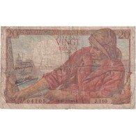 France, 20 Francs, 1944, J.110, B, Fayette:13.8, KM:100a - 20 F 1942-1950 ''Pêcheur''