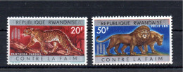 Rwanda 1963 Old NOT ISSUED Stamps Lion/Panther (I/II) Nice MNH - Ongebruikt
