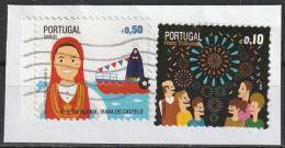 Portugal, 2013 - Festas Tradicionais, €0,50 -|- Mundifil, 4320 + 4044 . Fragment - (4320 Catalogue Value 1,30 €) - Usati