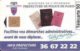 F587A - 09/1995 - PRÉFECTURE DE POLICE - 50 GEM1B - 1995