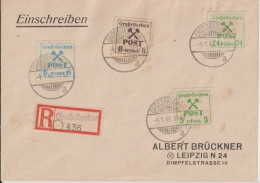 1946 - POSTE LOCALE GROSSRÄSCHEN - ENVELOPPE RECOMMANDEE => LEIPZIG - Storia Postale