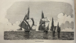 1856 LE HAVRE - LES REGATES - COURSE DE BATEAUX PILOTES- COIN DES PARIEURS - L'ILLUSTRATION - 1850 - 1899