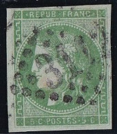 France N°42B - Signé Brun - Oblitéré - TB - 1870 Bordeaux Printing