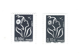 Lamouche 0.10 € Philaposte Gris YT 3965 + A En Type I ( TD 205 ) + Type II ( TD 215 ) . Cotes YT : 0.30 € + 6 € = 6.30 € - 2004-2008 Marianne Of Lamouche