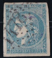 France N°45Cb - Outremer - Oblitéré - TB - 1870 Bordeaux Printing