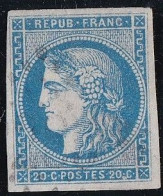 France N°45A - Variété Point Entre 20 Et C - Oblitéré - TB - 1870 Ausgabe Bordeaux