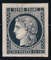 France N°43 - Essai En Noir - Petite Fente - 1870 Ausgabe Bordeaux