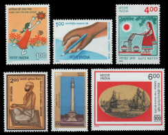 Indien 1990 - Mi-Nr. 1262, 1263, 1264, 1272 & 1282-1283 ** - MNH - 5 Ausgaben - Ungebraucht