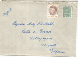 NORUEGA A VILAJOYOSA ALICANTE CC SELLO GEOLOGIA - Storia Postale