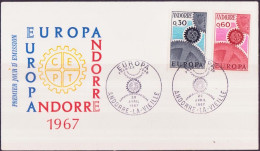 Europa CEPT 1967Andorre Français - Andorra FDC2 Y&T N°179 à 180 - Michel N°199 à 200 - 1967