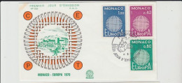 1970 N. 1 BUSTA EUROPA CEPT PREMIERJOUR D'E MISSION FIRST DAY COVER ERSTTAGSBRIEF 1°GIORNO EMISSIONE MONACO - 1970