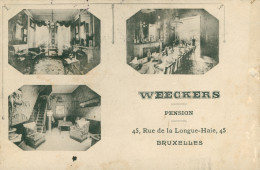 BRUXELLES-PENSION WEECKERS-RUE DE LA LONGUE HAIE-  AU VERSO CACHET CONGRES  ESPERANTO A SPA -voir état Sur Scan - Cafés, Hotels, Restaurants