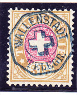 Heimat SG WALLENSTADT TELEGR. Vollstempel Auf Telegraphen Marken 3Fr. 1881 #18 - Telégrafo