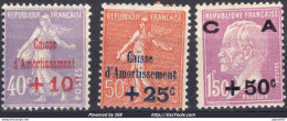 FRANCE CAISSE D'AMORTISSEMENT N° 249/251 NEUF * AVEC CHARNIERE - Unused Stamps