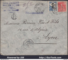 INDOCHINE LETTRE RECOMMANDÉE TARIF 35cts AVEC CAD PNOMPENH DU 11/05/1909 - Storia Postale