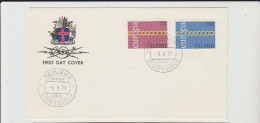 1971 N. 1 BUSTA EUROPA CEPT PREMIERJOUR D'E MISSION FIRST DAY COVER ERSTTAGSBRIEF 1°GIORNO EMISSION ISLAND - 1971