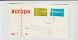 1971 N. 1 BUSTA EUROPA CEPT PREMIERJOUR D'E MISSION FIRST DAY COVER ERSTTAGSBRIEF 1°GIORNO EMISSION EIRE - 1971