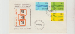 1971 N. 1 BUSTA EUROPA CEPT PREMIERJOUR D'E MISSION FIRST DAY COVER ERSTTAGSBRIEF 1°GIORNO EMISSION CYPRUS - 1971