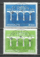 1008F-SELLOS SERIE COMPLETA MONACO 1984 EUROPA Nº1418/1419 MATASELLOS 1º DÍA. - Used Stamps