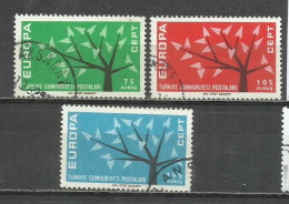 1008G-SERIE COMPLETA TURQUIA EUROPA 1962 Nº 1627/1629 - Oblitérés