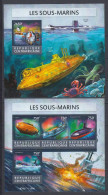 Central Africa 2015 - SUBMARINES -  Sh + S.S. - MNH - Submarinos