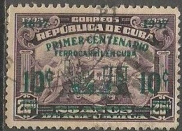 CUBA CENTENARIO DEL FERROCARRIL YVERT NUM. 254 USADO - Usados