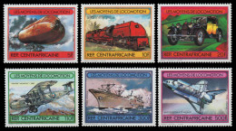 Zentralafrikanische Rep. 1982 - Mi-Nr. 825-830 A ** - MNH - Verkehrsmittel - Centrafricaine (République)