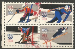 USA 1980 Winter Olympic Games Lake Placid - SC.# 1795/8 - Cpl Set In Block4 VFU - Usados