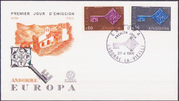 Europa CEPT 1968 Andorre Français - Andorra FDC1 Y&T N°188 à 189 - Michel N°208 à 209 - 1968