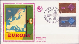 Europa CEPT 1968 Andorre Français - Andorra FDC3 Y&T N°188 à 189 - Michel N°208 à 209 - 1968