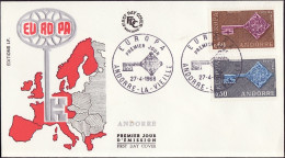 Europa CEPT 1968 Andorre Français - Andorra FDC6 Y&T N°188 à 189 - Michel N°208 à 209 - 1968