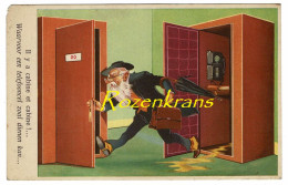 Illustrator Illustrateur Humor Humour Scatologie Scatology Toilet Cabine De Toilette WC Telefooncel Phone Booth - Contemporain (à Partir De 1950)