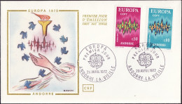 Europa CEPT 1972 Andorre Français - Andorra FDC4 Y&T N°217 à 218 - Michel N°238 à 239 - 1972