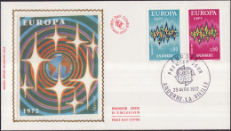 Europa CEPT 1972 Andorre Français - Andorra FDC7 Y&T N°217 à 218 - Michel N°238 à 239 - 1972