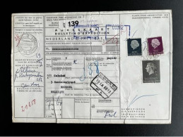 NETHERLANDS 1966 PARCEL CARD 'S GRAVENHAGE VALERIUSSTRAAT TO BRUSSELS 14-09-1966 NEDERLAND - Lettres & Documents