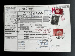 NETHERLANDS 1966 PARCEL CARD AMSTERDAM HEMONYSTRAAT TO BRUSSELS 21-09-1966 NEDERLAND - Brieven En Documenten