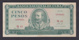 CUBA 5 PESOS 1972 MBC / XF - Cuba