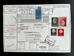 NETHERLANDS 1966 PARCEL CARD AMSTERDAM KONINGINNEWEG TO BRUSSELS 13-09-1966 NEDERLAND - Brieven En Documenten